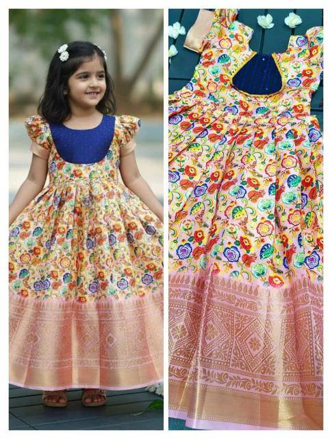 NEW LAUNCING KIDS GOWN silk Wholesale children clothing market in Kolkata